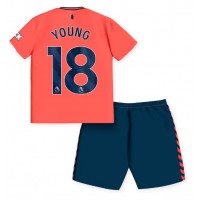 Fotbalové Dres Everton Ashley Young #18 Dětské Venkovní 2023-24 Krátký Rukáv (+ trenýrky)